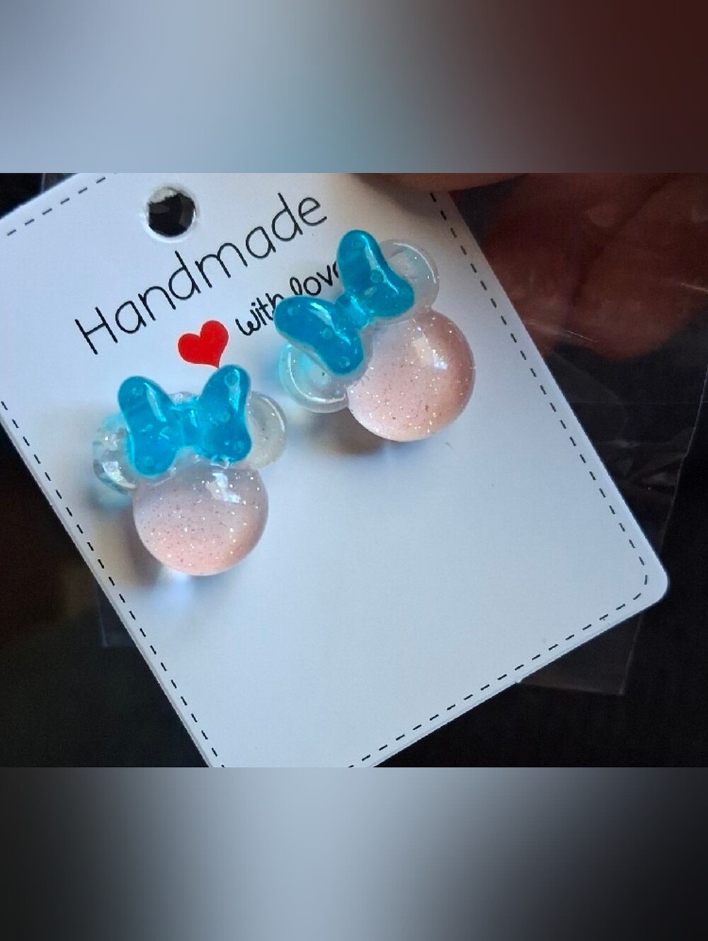 $8 Each Or Bundle 5/$20 Handmade Kids Glitter Minnie Mouse Inspired Earrings